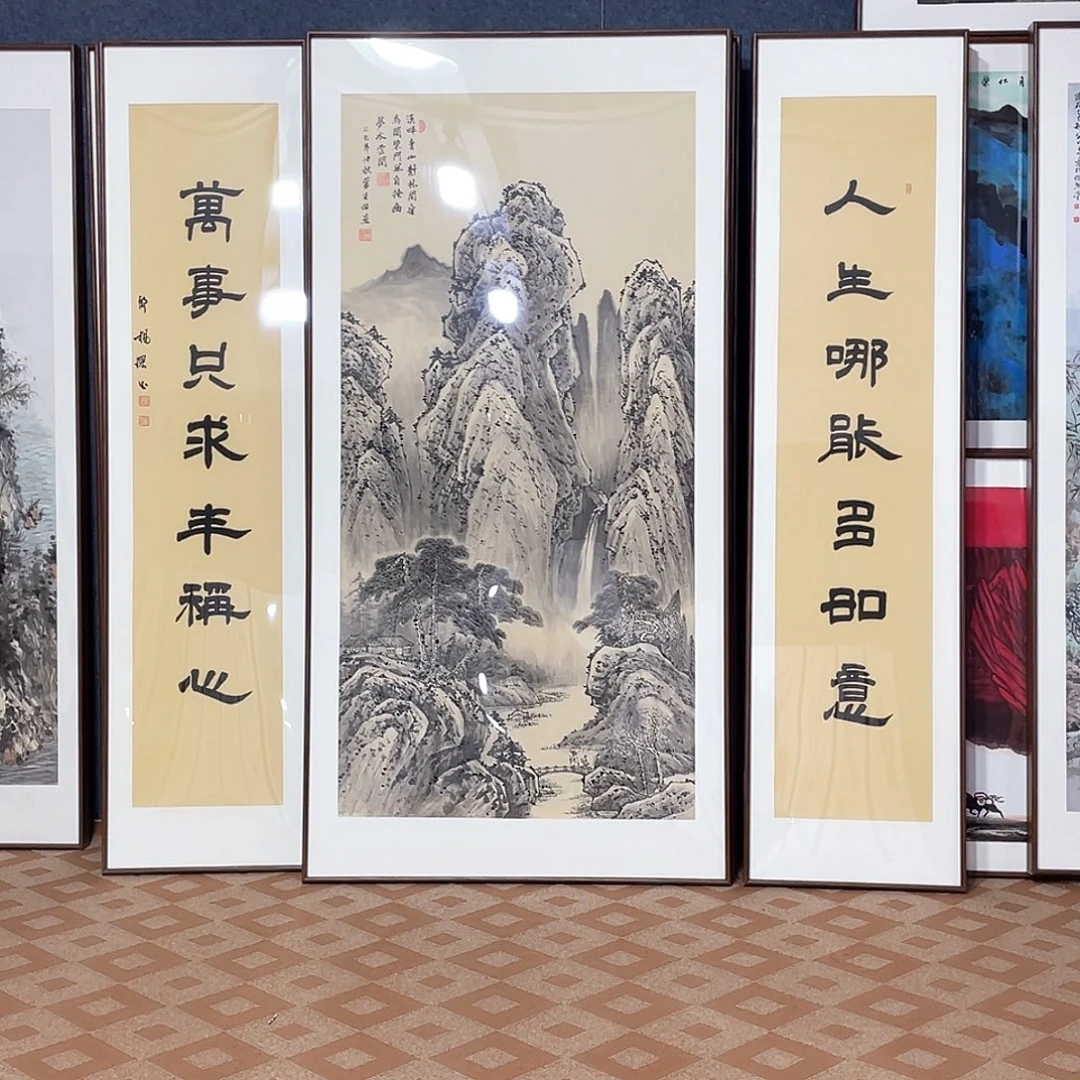 朱***磊国画手绘画作品带框