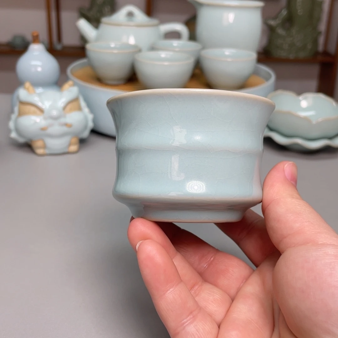 瓷张君老师竹节杯带礼盒