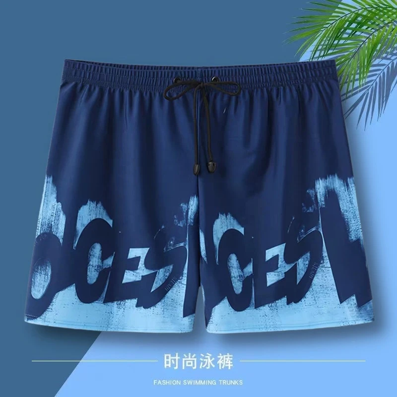 F泳裤男士青少年角带抽绳舒适花色学生保守三分泡温泉沙滩游泳装