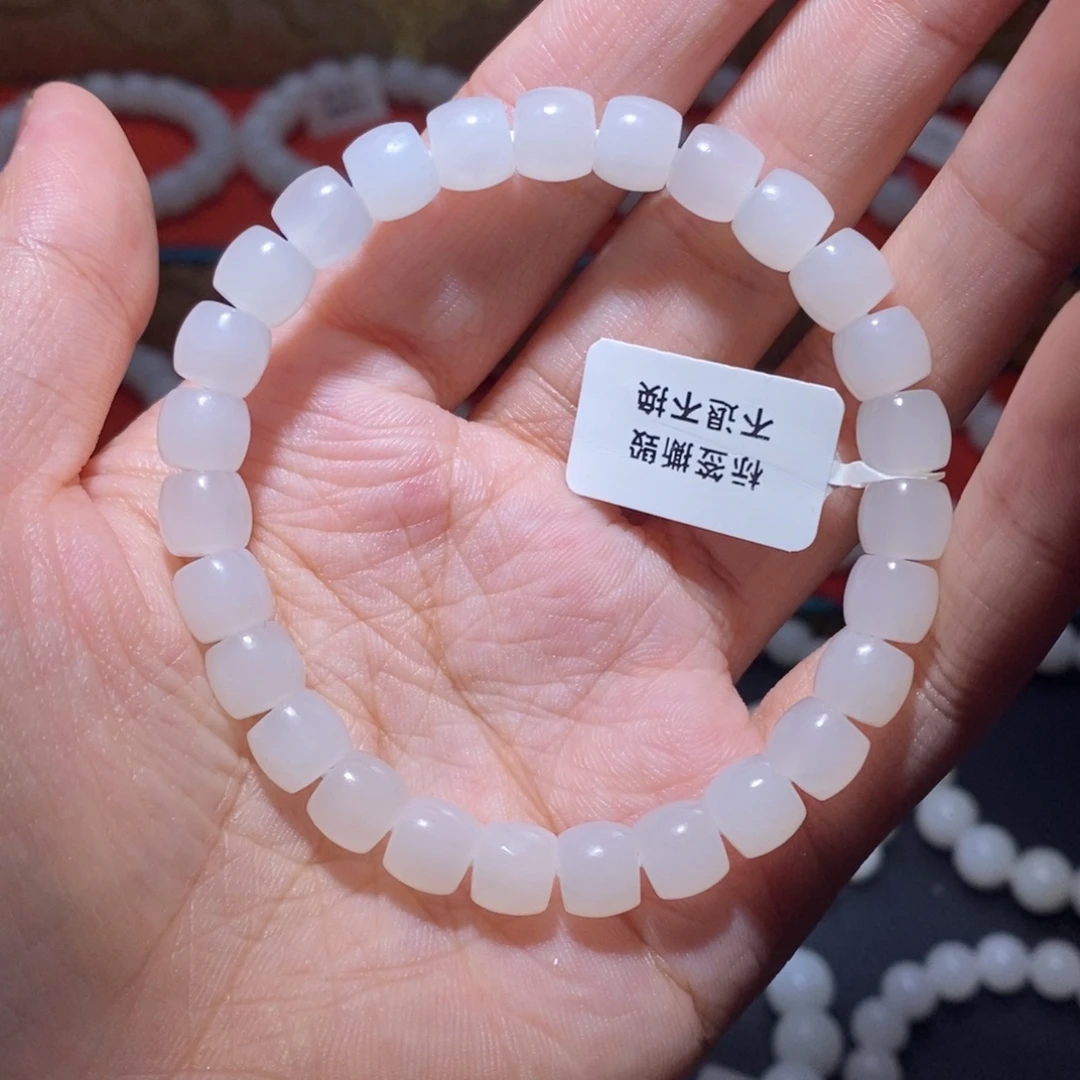 和田玉未镶嵌手串直切卡8