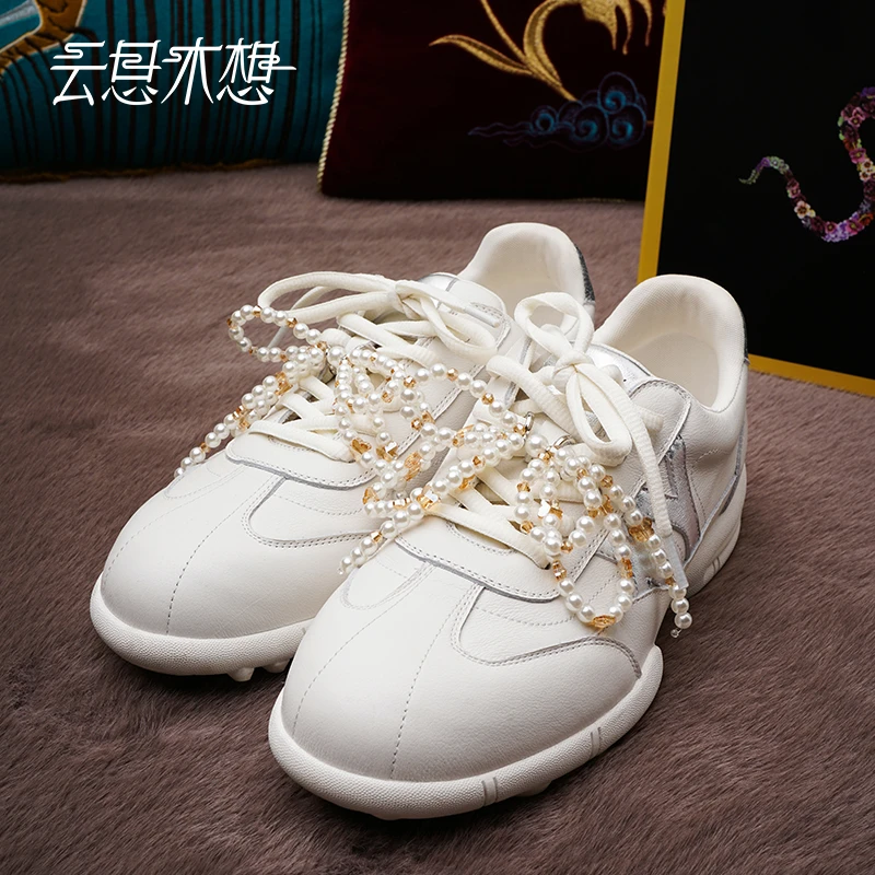 Ysimo-X云思木想 不甘平凡 可拆卸珠链真皮百搭阿甘鞋休闲鞋13041