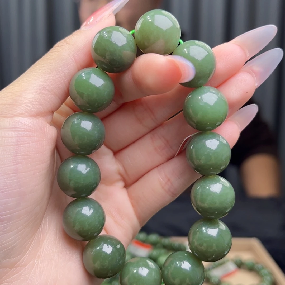 和田玉未镶嵌手链天然和田玉新疆若羌青黄口16