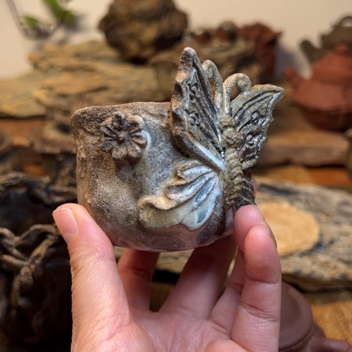 柴烧手捏杯杯杯杯