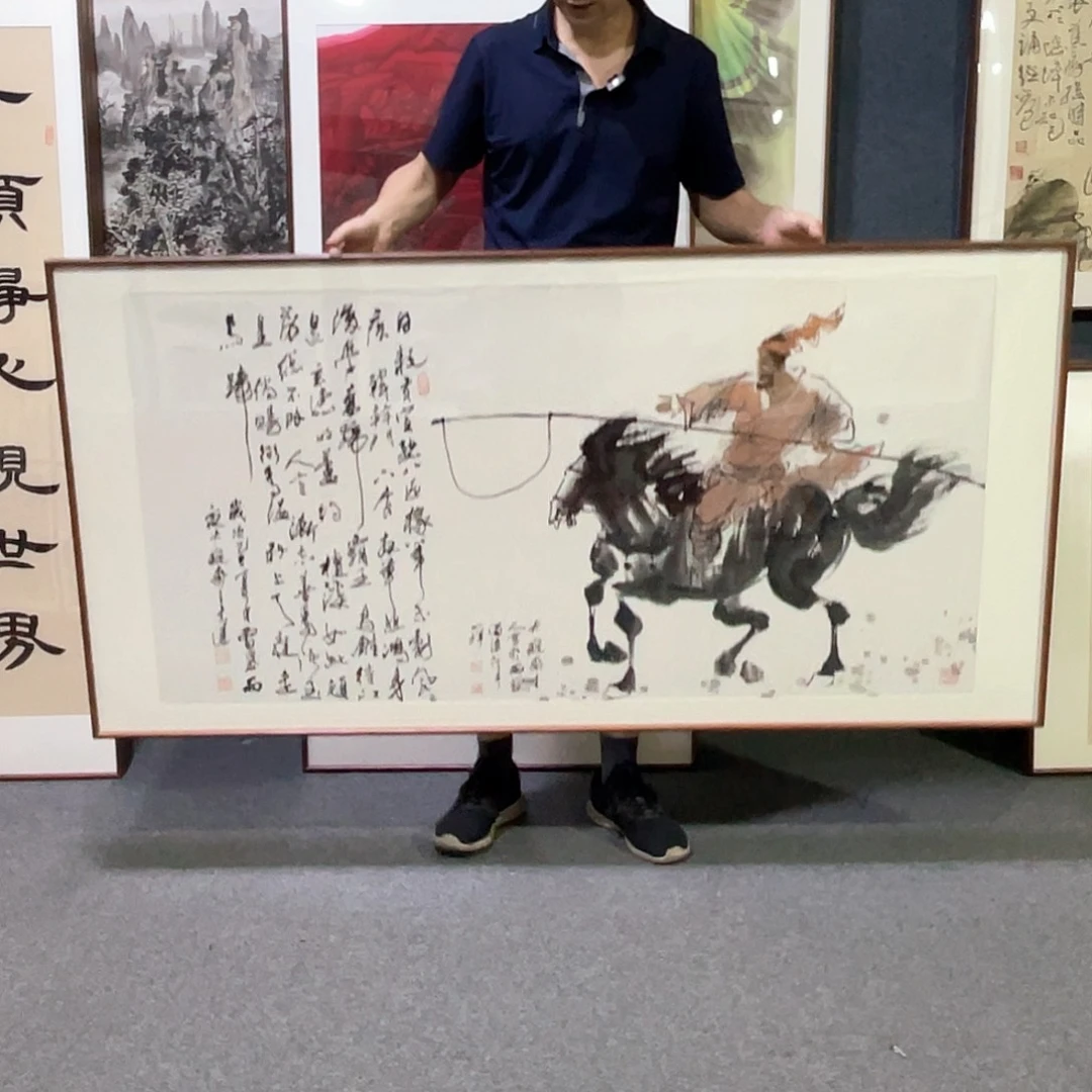 国画手绘画作品带框80/160