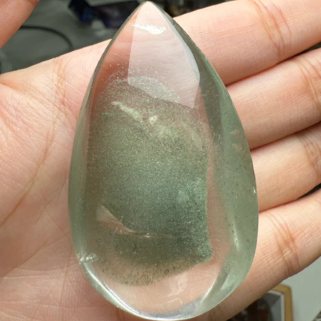 纯天然绿幽灵大手把件