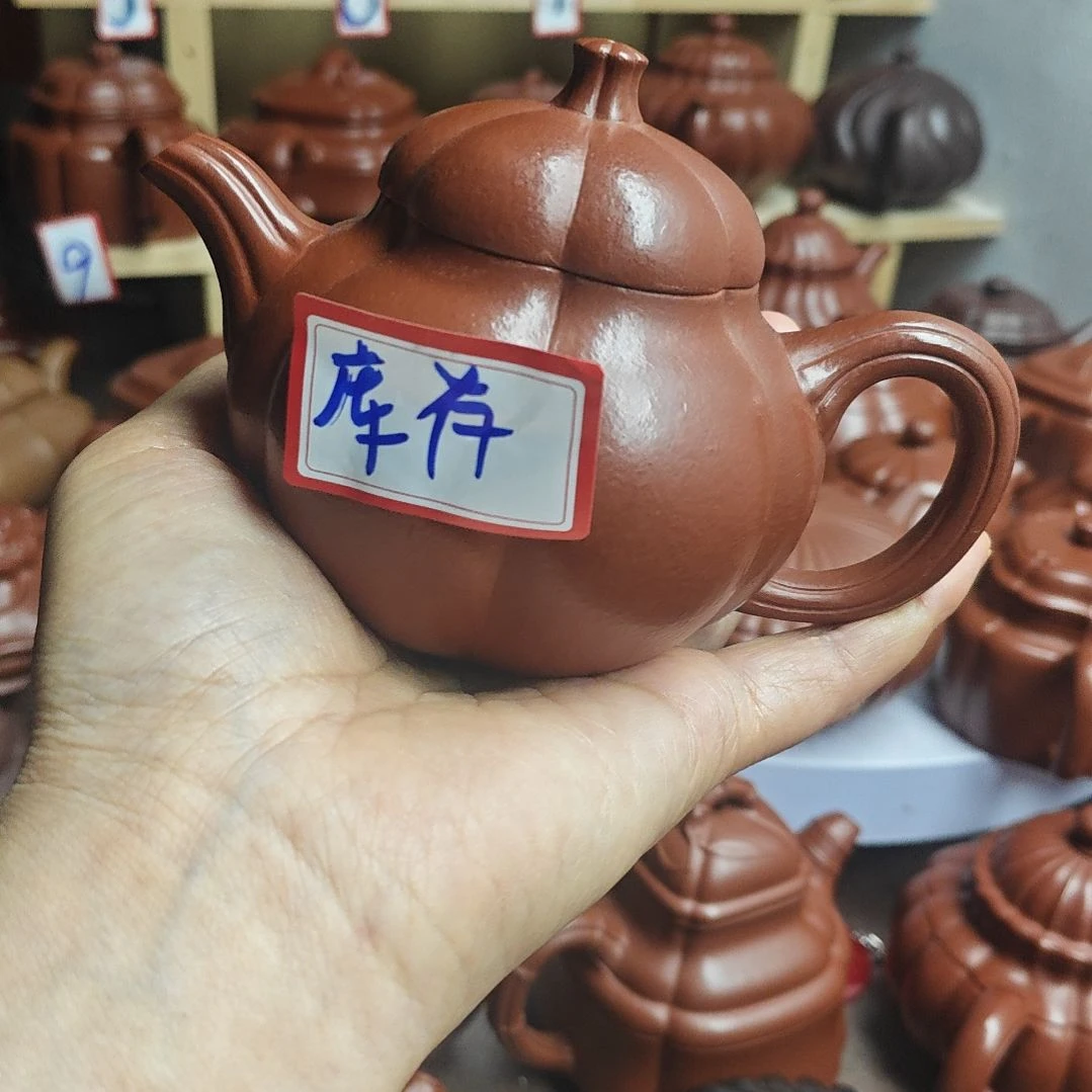 宜兴紫砂壶筋纹器半手工制作赵庄朱泥容量一佰八十CC