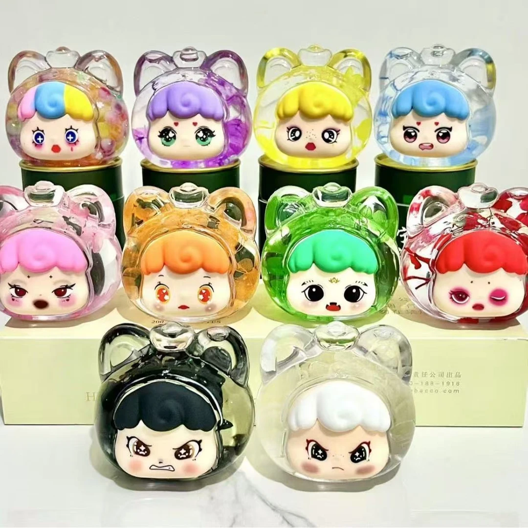 干花炫彩水晶娃娃液体流沙大号莉莉丝元宝猫潮玩桌面饰品流沙摆件