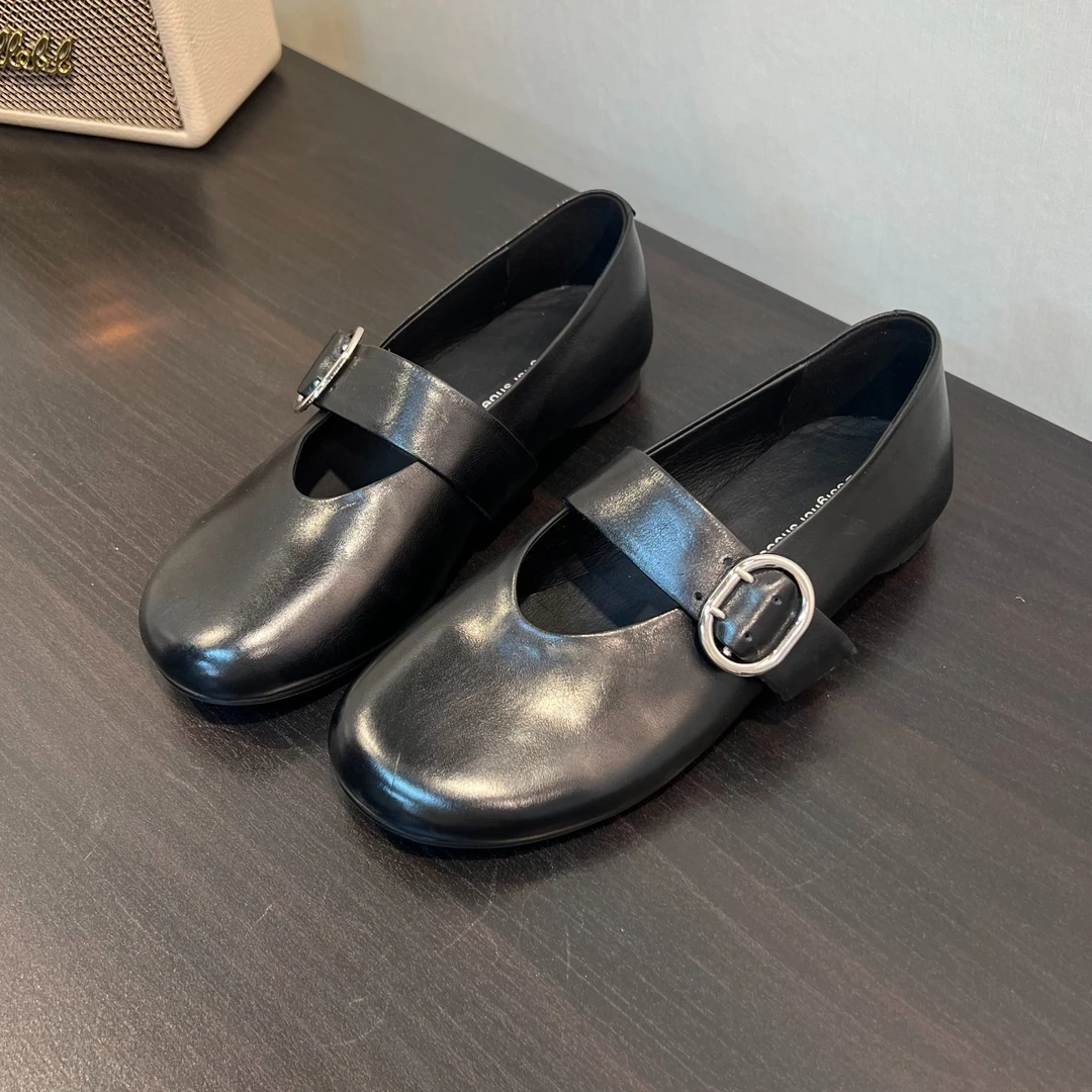 帆船哥~牛皮厚底女秋冬学院风乐福鞋平底玛丽珍单鞋10068