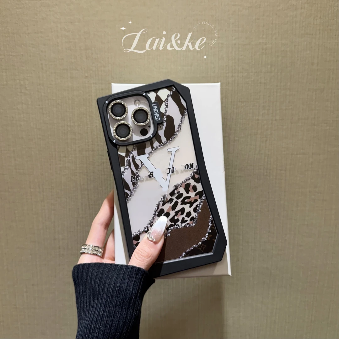 【适用苹果】豹纹老花不规则iPhone16promax女15轻奢高级14手机壳13