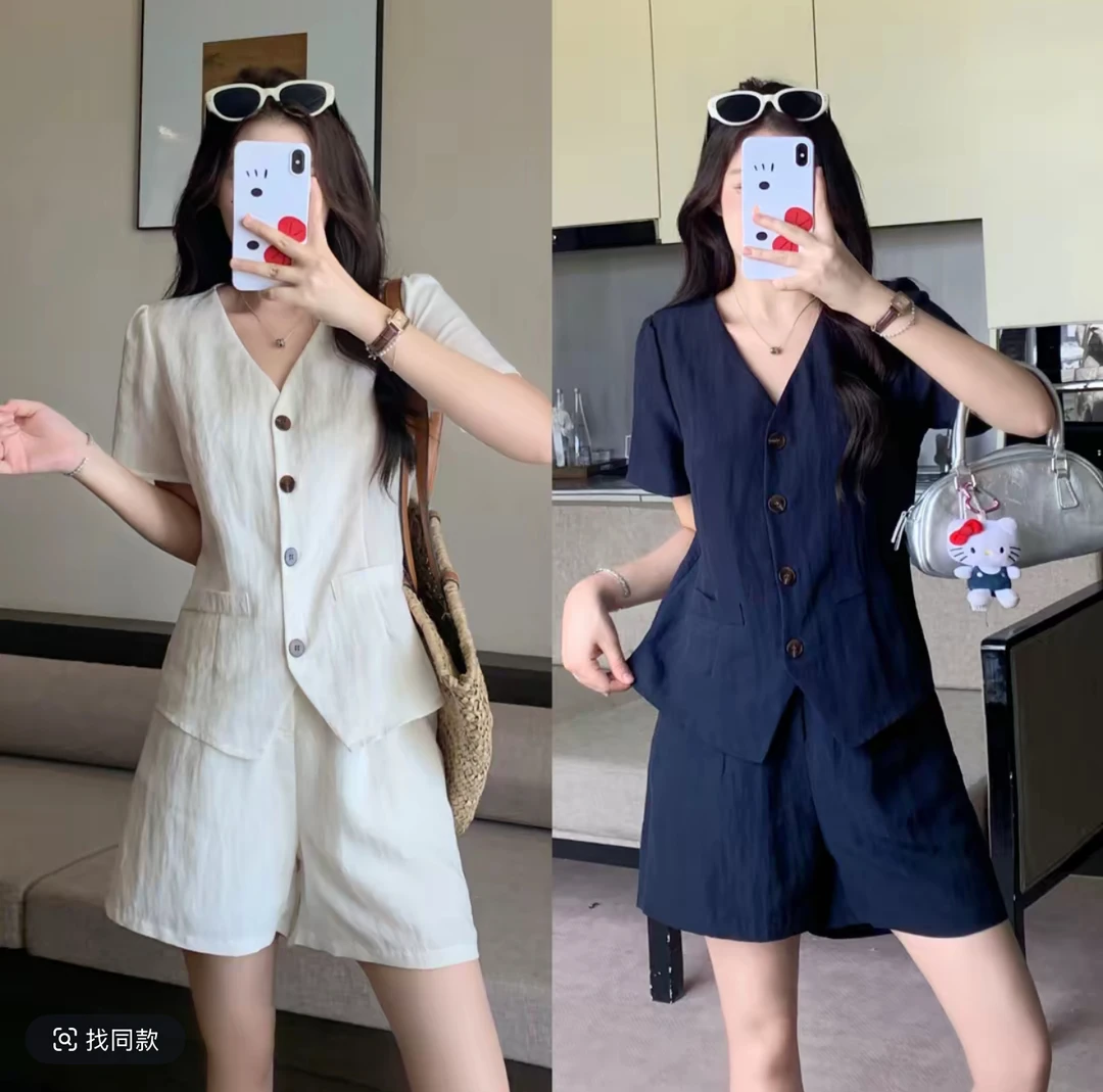 【051-100】2025春季新款休闲气质时尚宽松法式连衣裙套装尾货清货