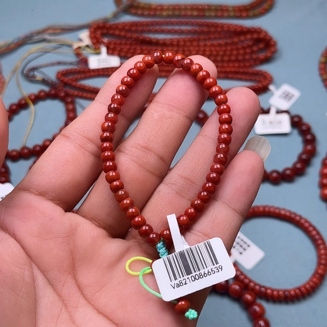未镶嵌手链南红玛瑙苹果珠卡5 +
