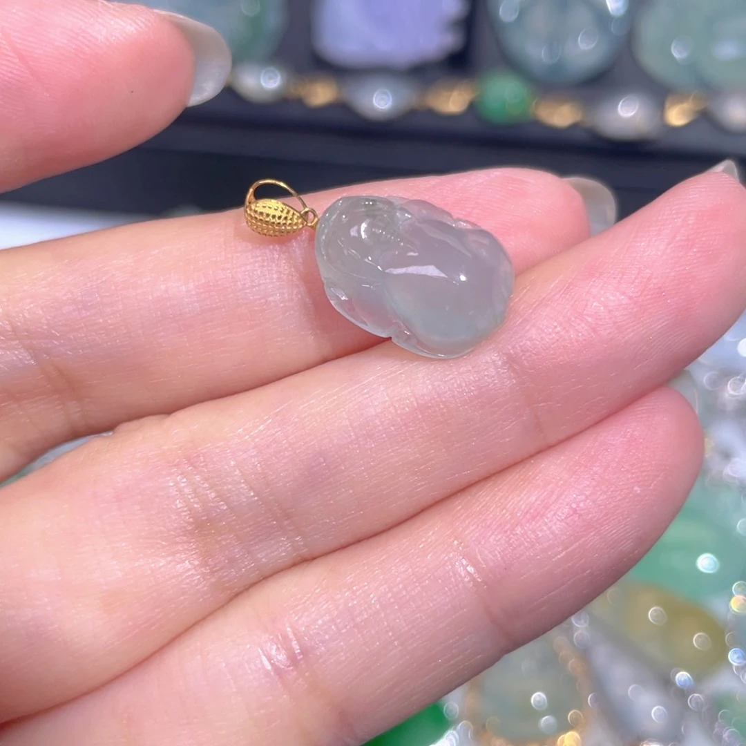 颈饰18K金镶嵌翡翠翡翠