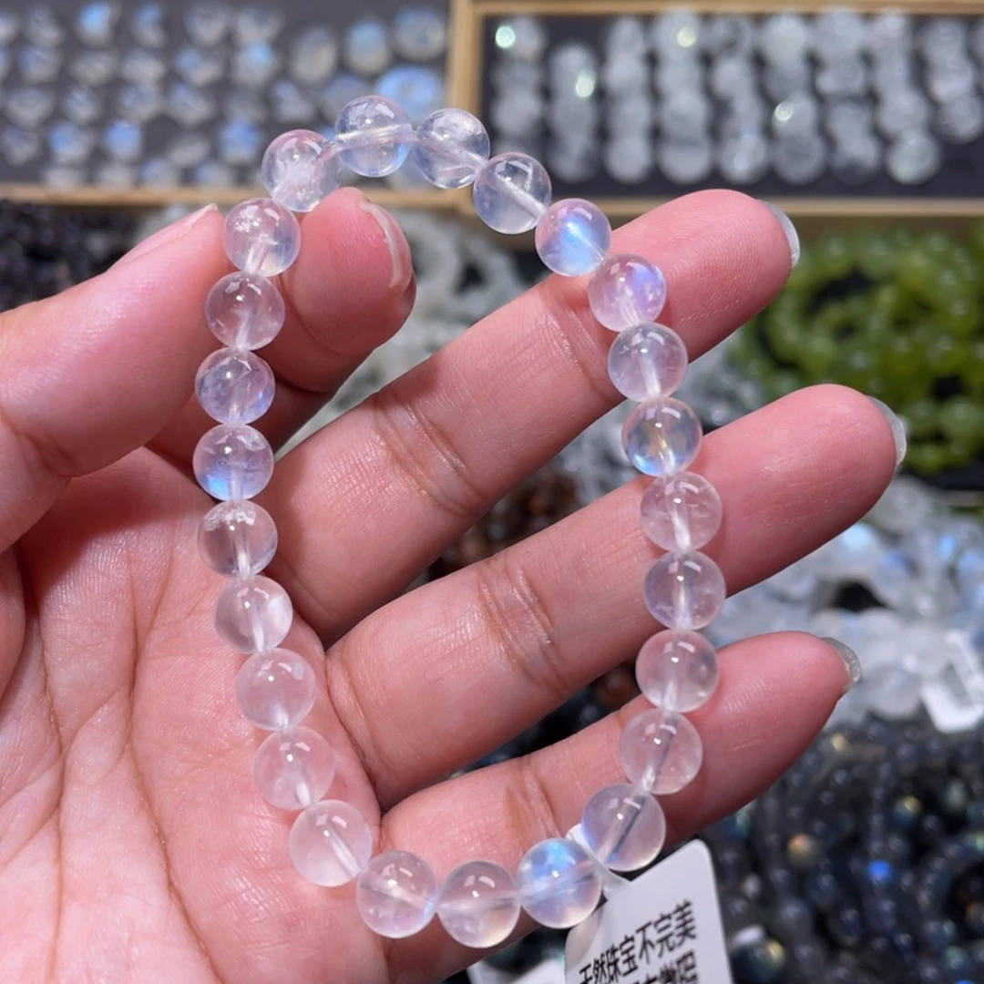 月光石手链未镶嵌蓝月光手链7mm+捡漏价