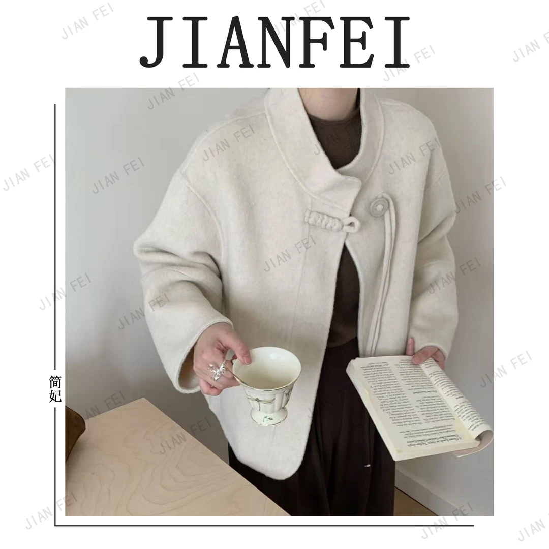OL661531 韩式修身时尚休闲女士羊毛外套
