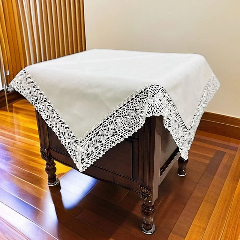 2502-2【85*85cm】2片浅米色盖巾沙发靠背巾小家电盖巾