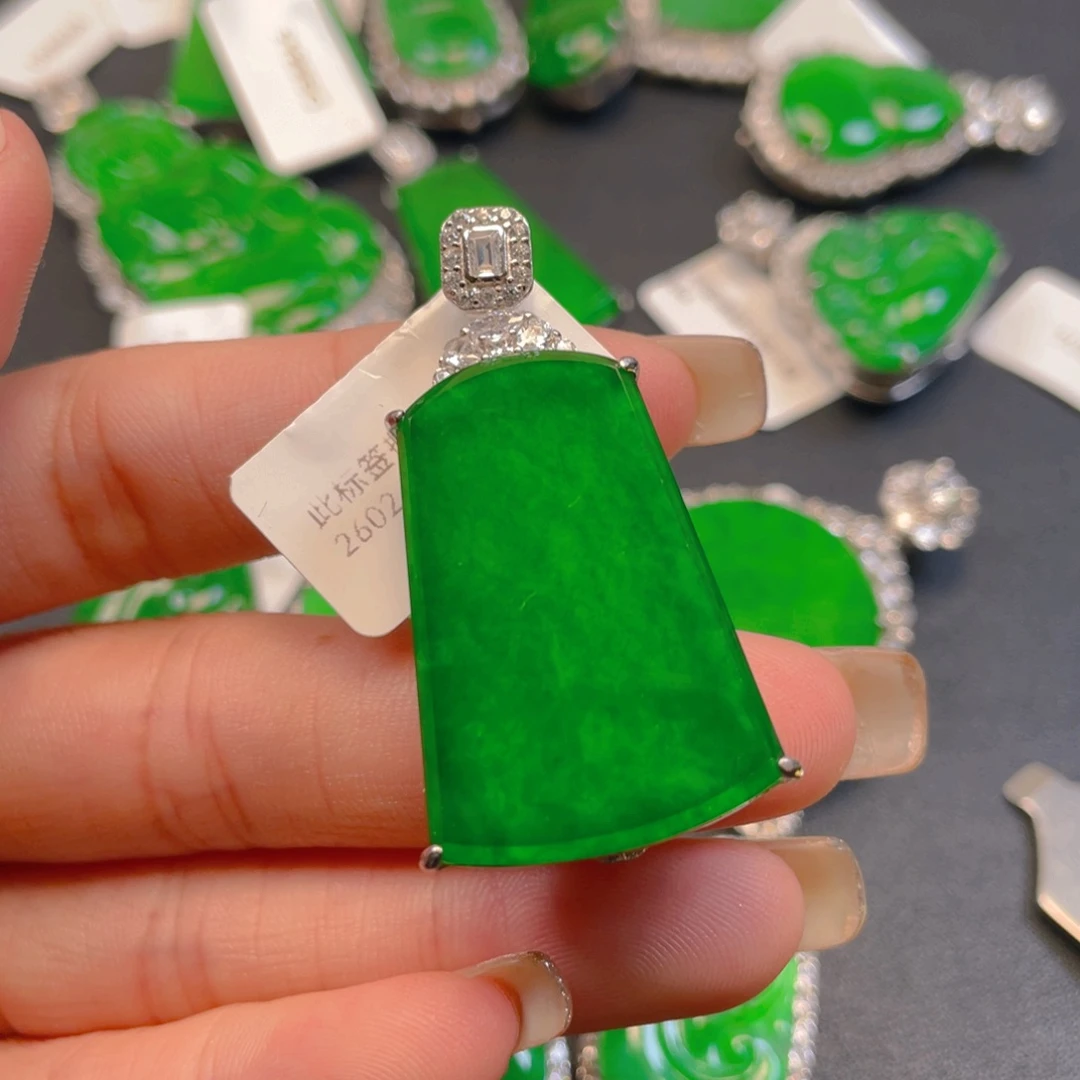 翡翠银S925镶嵌吊坠(不含链)
