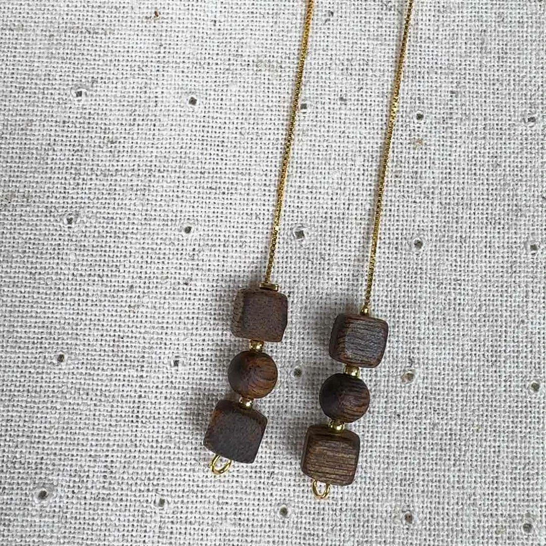 沉香沉香碎屑方糖耳线到手一对