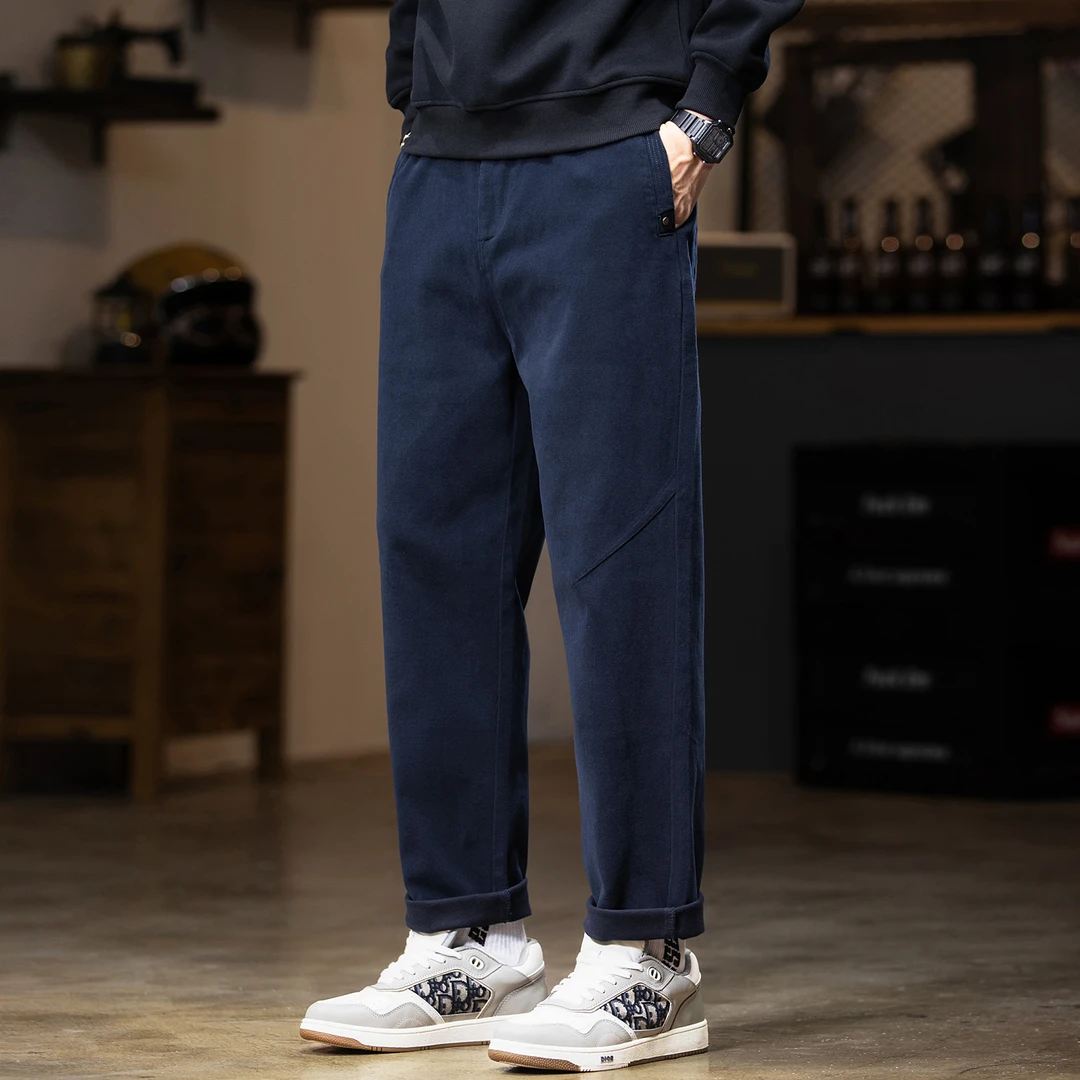 MR.MUDI/穆迪先生潮牌锥形裤子男2025秋季弹力直筒休闲裤美式复古