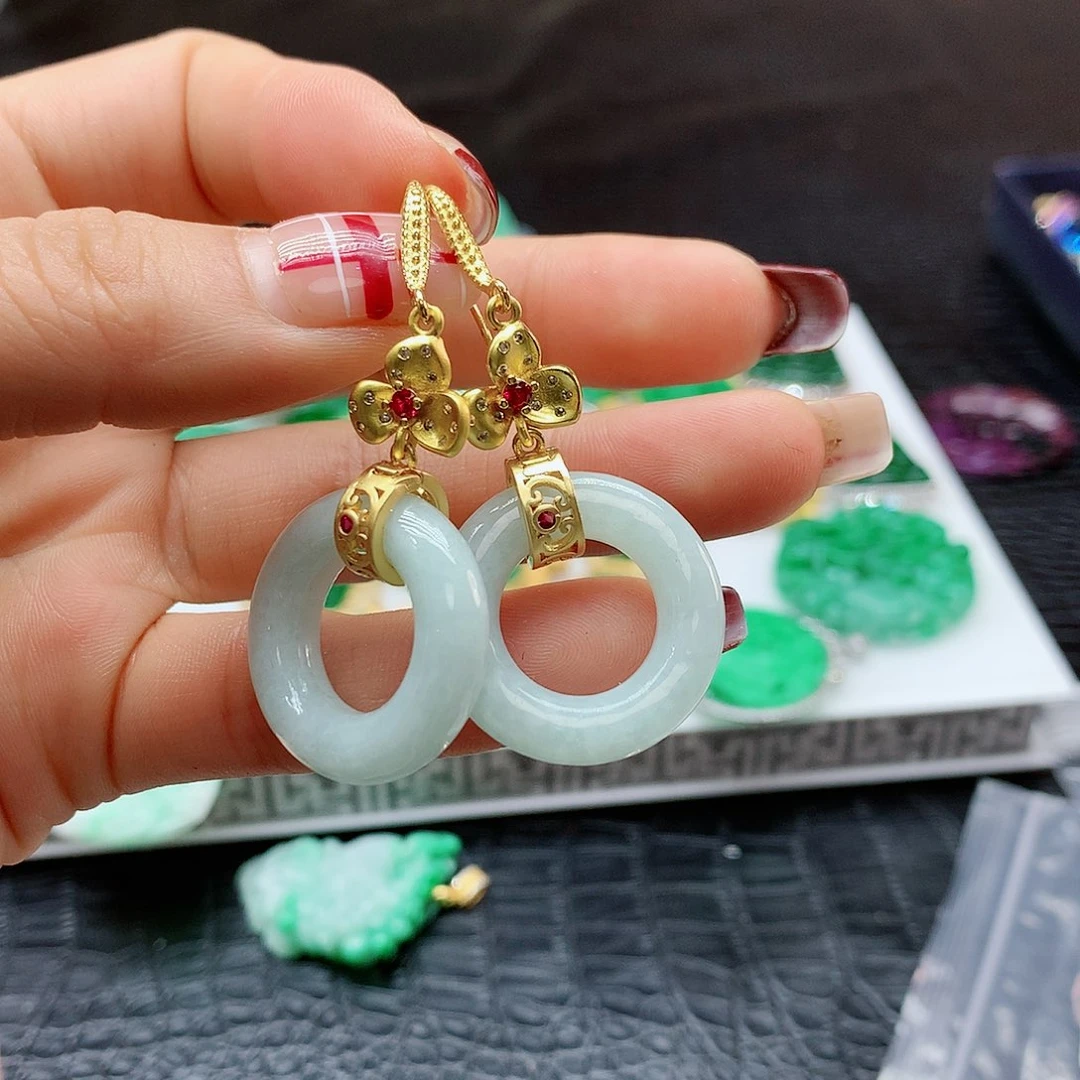 【闪购商品】翡翠耳饰未镶嵌，