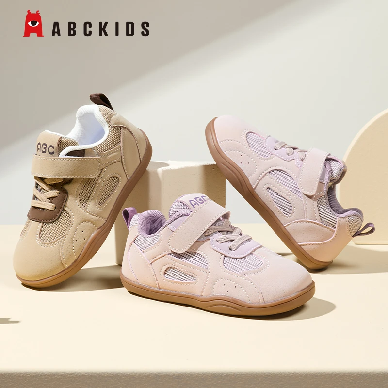 Abckids童鞋2025秋季男童透气运动鞋中大童防滑女童软底休闲板鞋