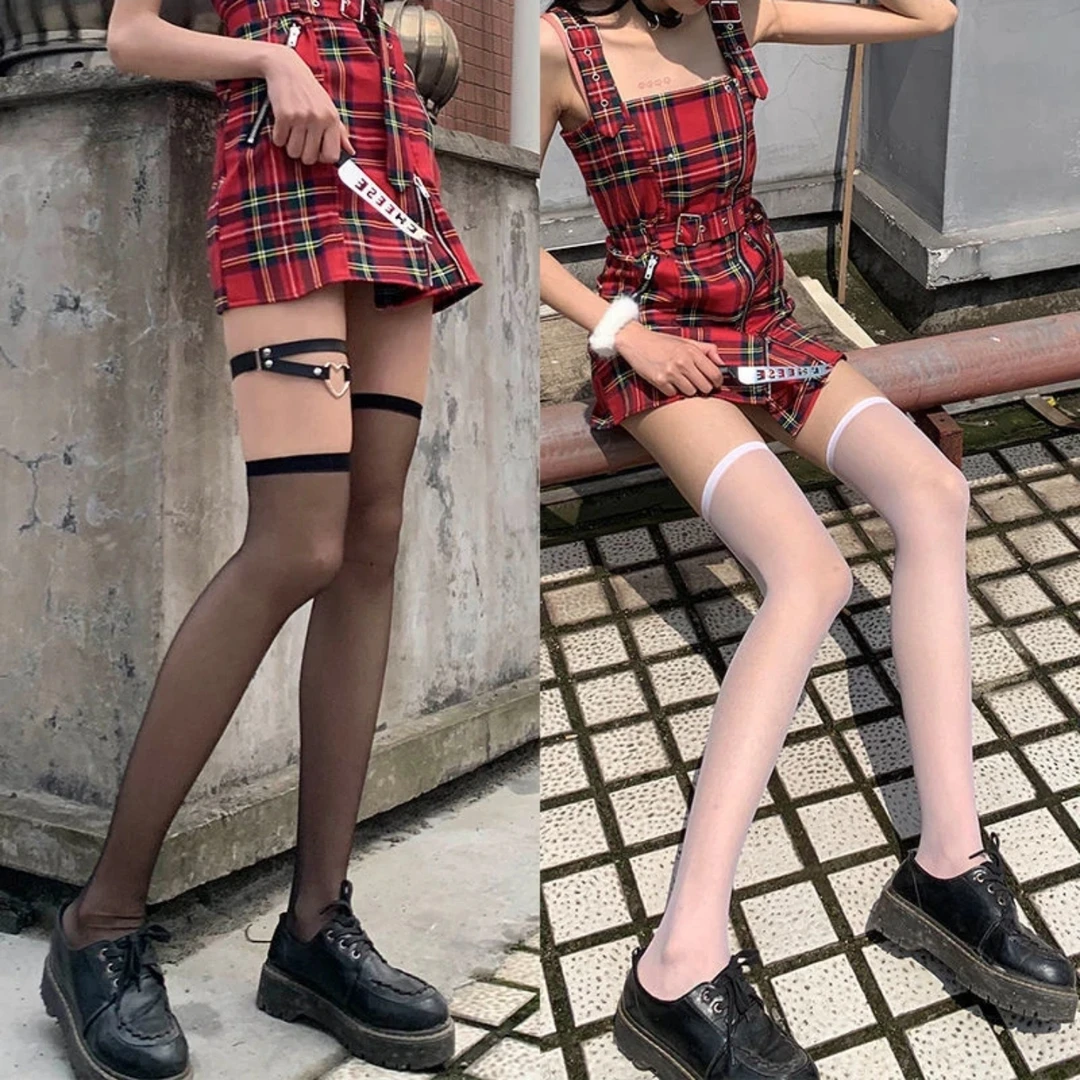 【黑白过膝袜】女萝莉jk性感小腿袜夏秋薄瘦腿防勾丝过膝丝袜