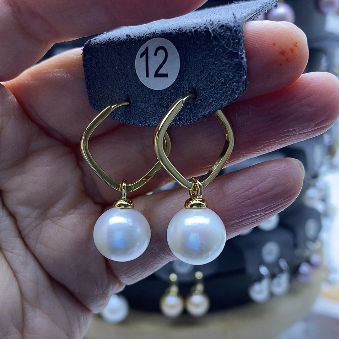 淡水珍珠耳饰银S925镶嵌