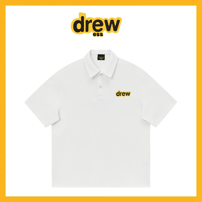 DrewEss字母Polo衫短袖T恤宽松POLO衫时尚休闲夏季男士宽松男装