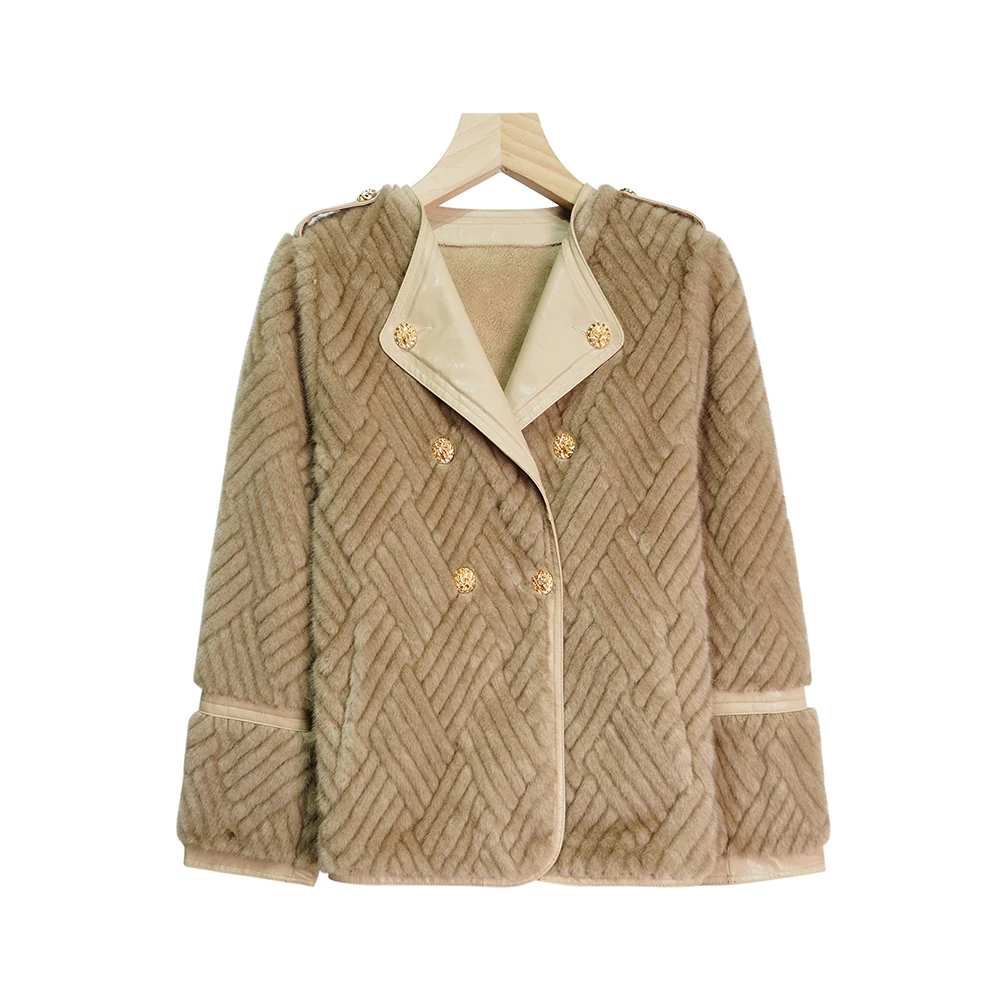 X857 高端轻奢独特菱格短款外套3D