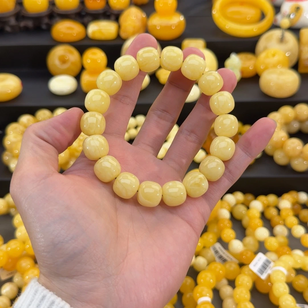 琥珀未镶嵌裸石14mm俄料同料