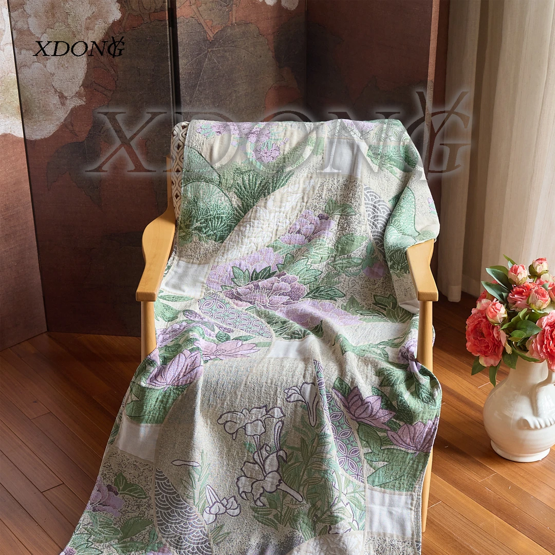 XDONGY（冬云家纺）高定75*150锦绣 孔雀羽紫 浴巾一条装