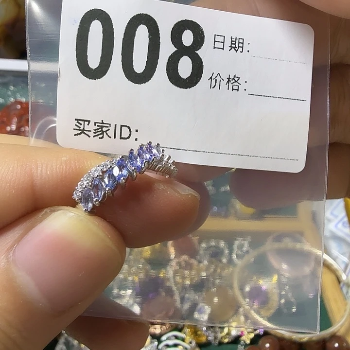 坦桑石戒指银S925镶嵌兔*?