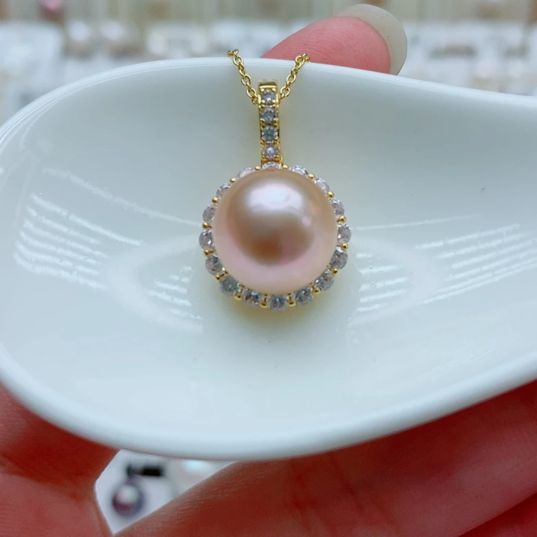淡水珍珠未镶嵌吊坠(赠链)11.5mm