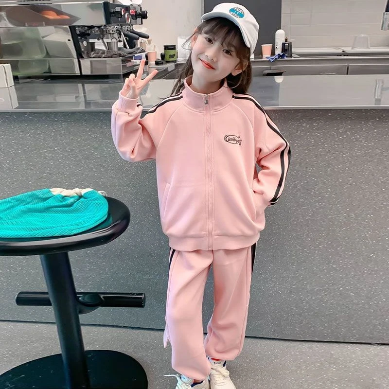 童装女童秋季套装2025新款中大童洋气卫衣外套儿童束脚裤两件套潮