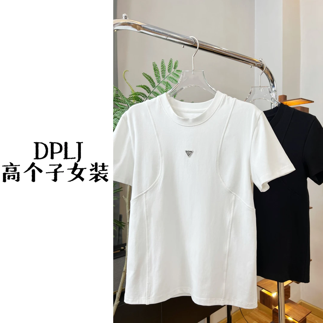 线条范本 DPLJ高个子女装 加长简约修身圆领T恤优雅设计感L318