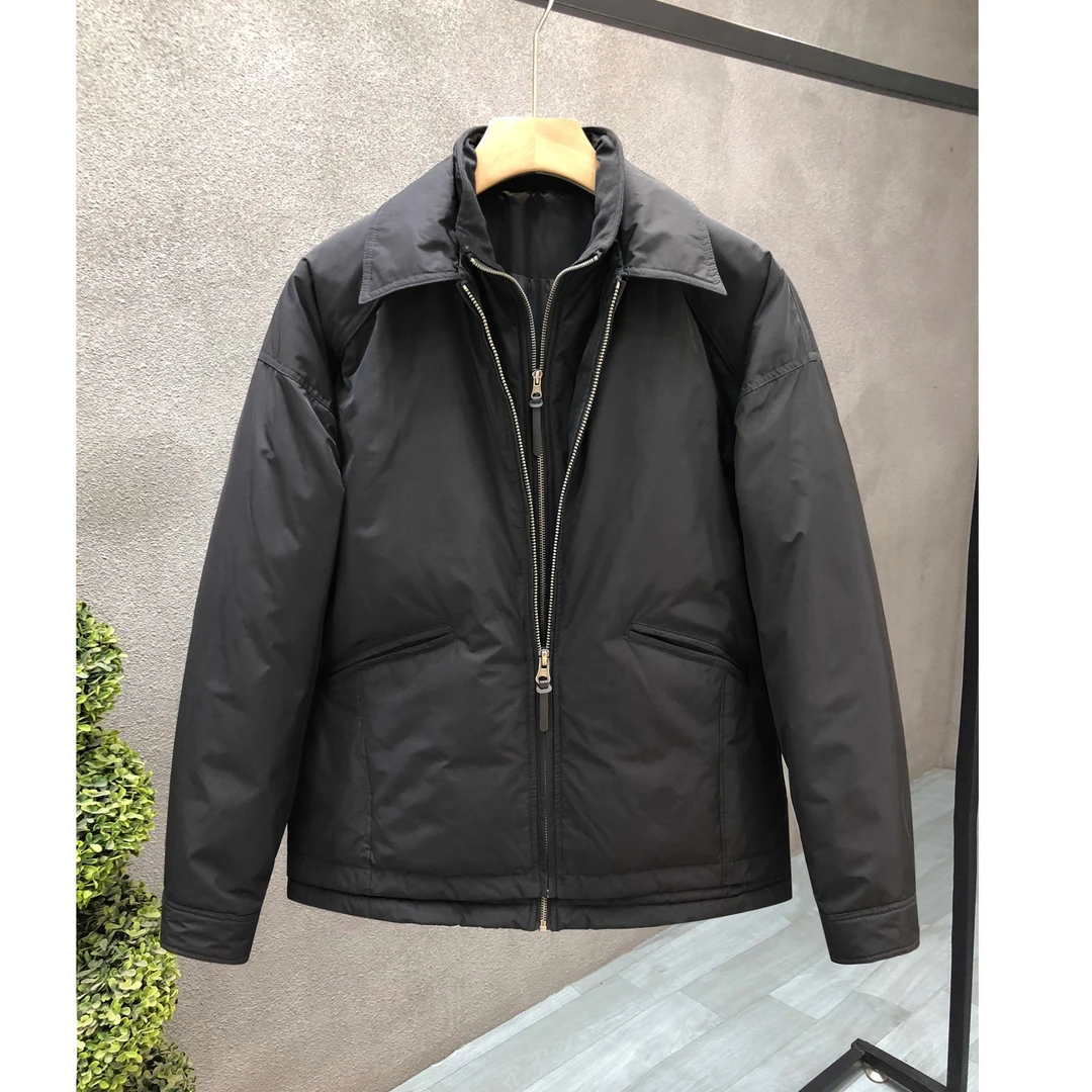 成熟稳重双层领羽绒服男保暖加厚外套2025年秋冬新款男士短款上衣