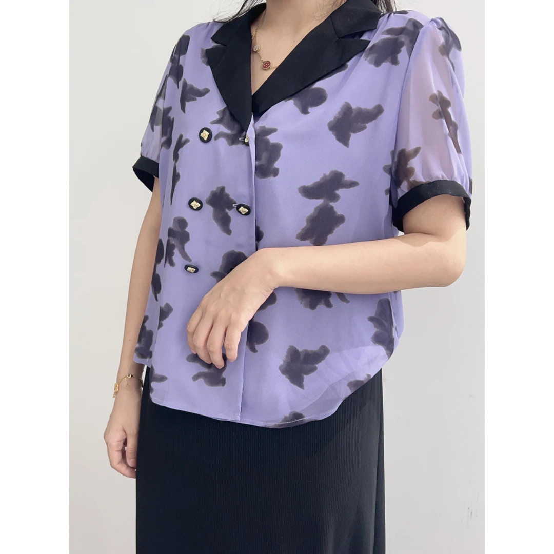 高斯雪岚【夏季新品】夏季气质时尚衬衫女士短袖上衣24211971