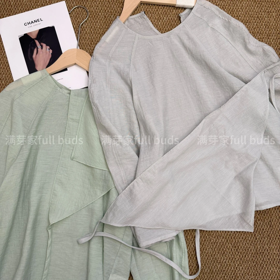 春秋韩版通勤简约小衫圆领高级感百搭女士长袖