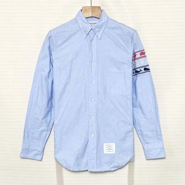 95新 THOMBROWNE 时尚百搭 休闲刺绣 衬衫/2码/XG-Y23019