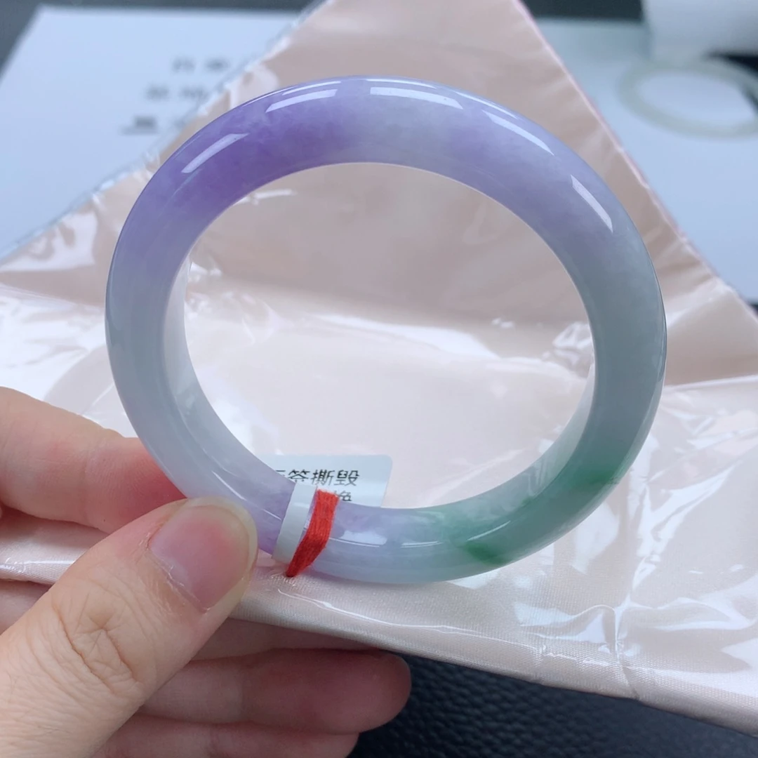 翡翠手镯未镶嵌缅甸天然翡翠手镯56圈口