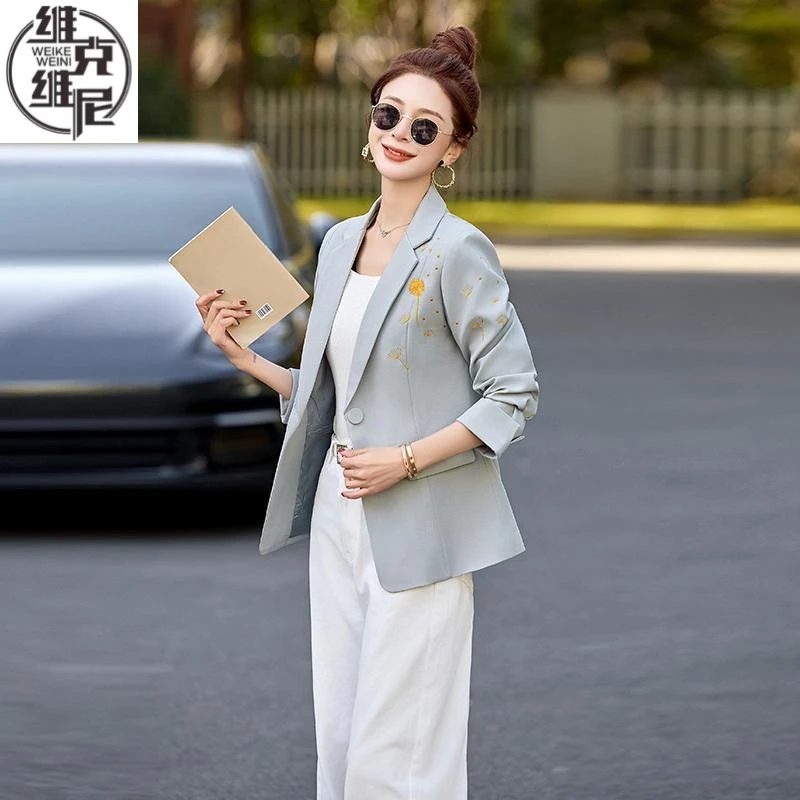 西装外套女2025春新款绣花时尚气质名媛高级感女神范高端正装上衣