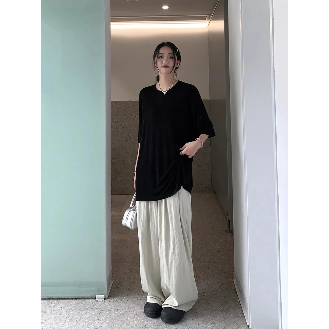 VUMP 春夏 纸片人！清凉感短袖T恤女舒适设计感细闪百搭上衣通勤风