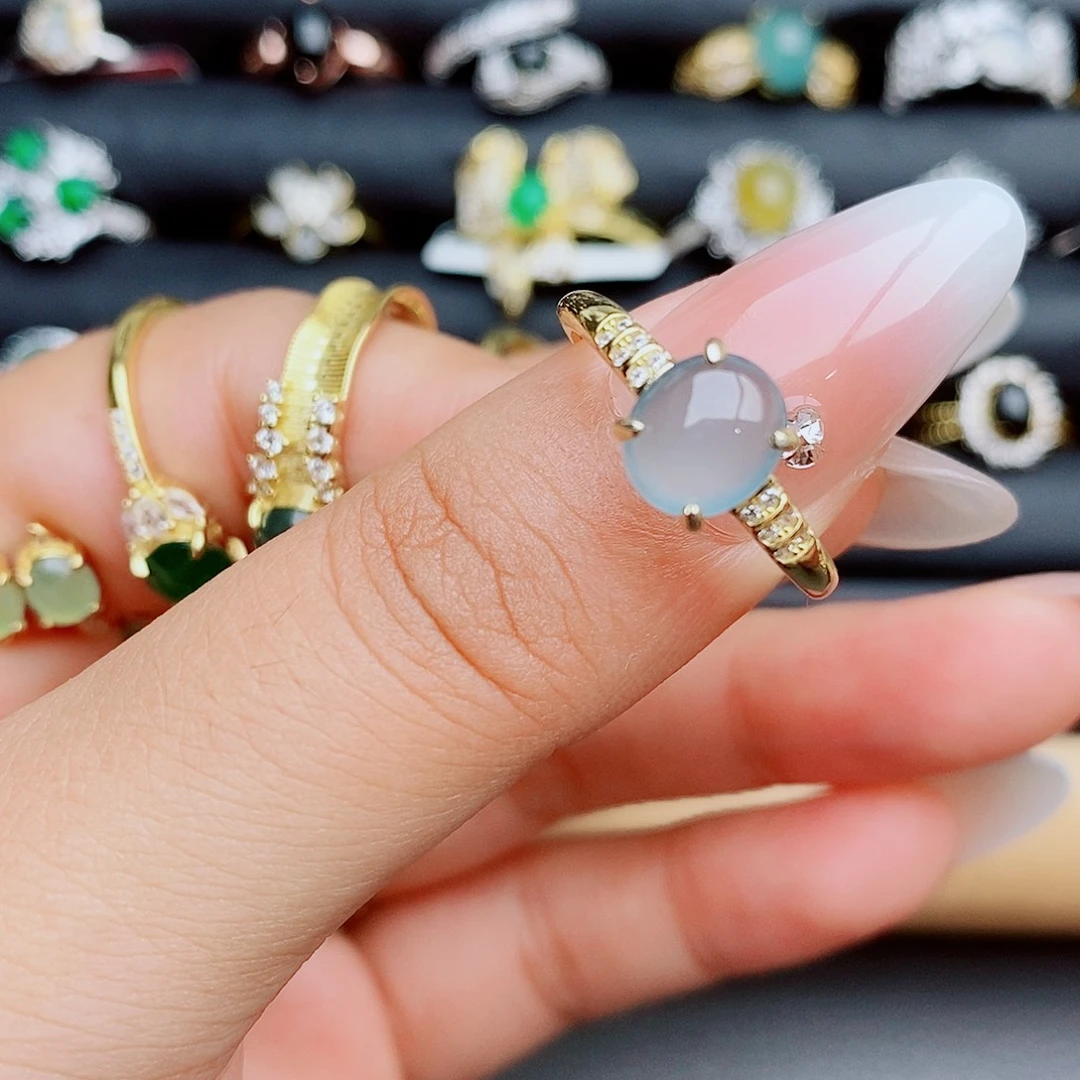 翡翠戒指银S925镶嵌11111