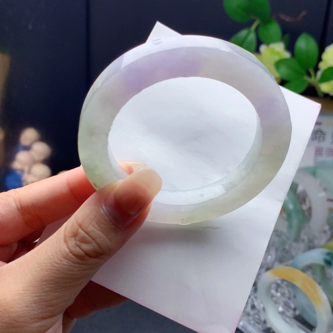 定制翡翠未镶嵌翡翠手镯50_55