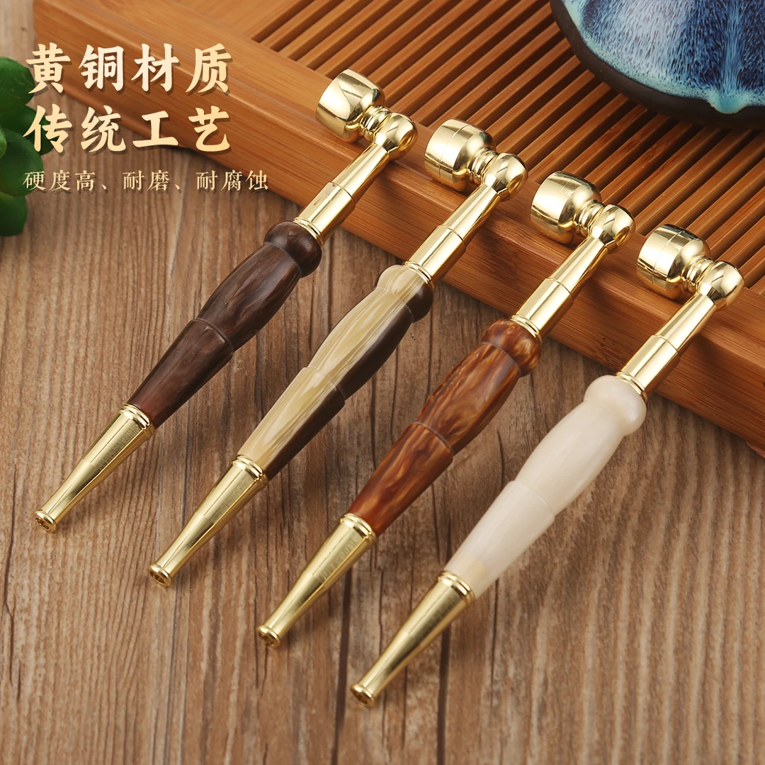 【铜小哥专属】高档烟嘴旱烟袋黄铜烟嘴烟斗四用烟锅中老年高档摆件