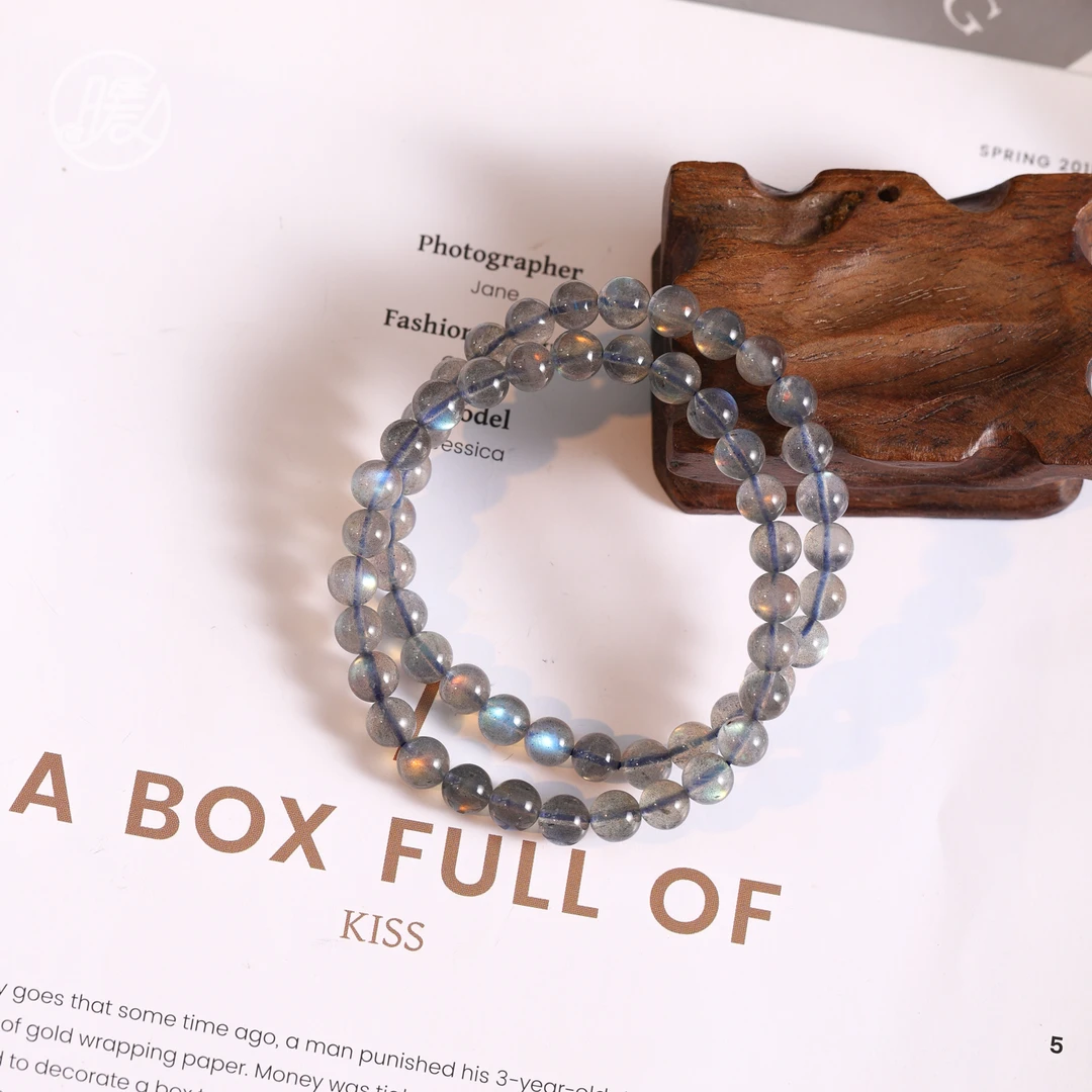 单圈素圈长石手串7mm手链D3184多样性发一