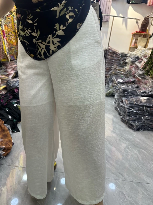 大碗直播专用麻料裤子配上衣穿