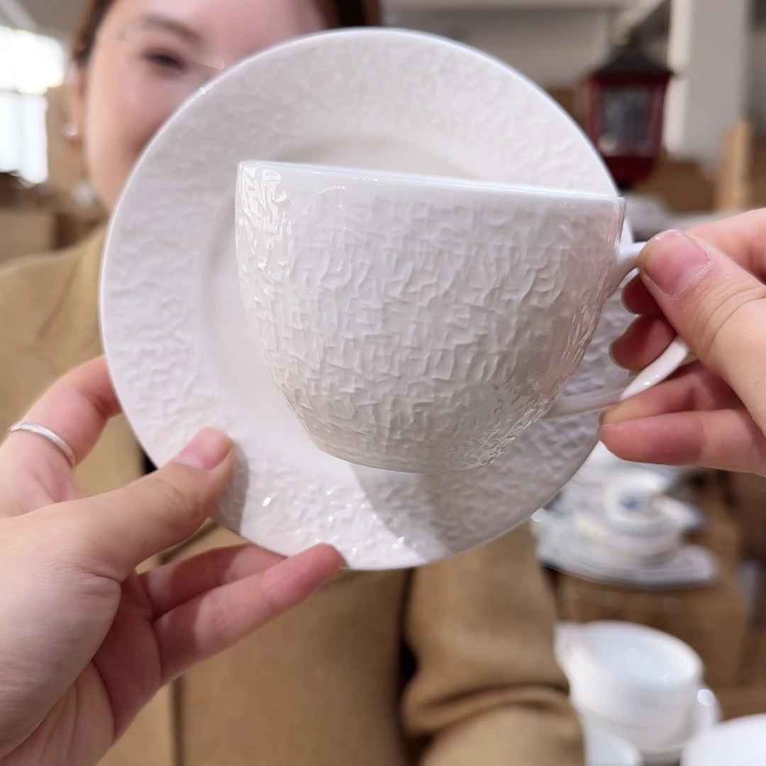 骨瓷220ml咖啡杯碟2套（6件）