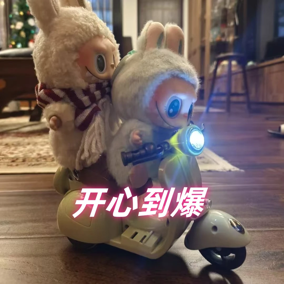 小摩托车玩具迷你公仔玩偶电动感应自动特技摩托玩具电动车玩具