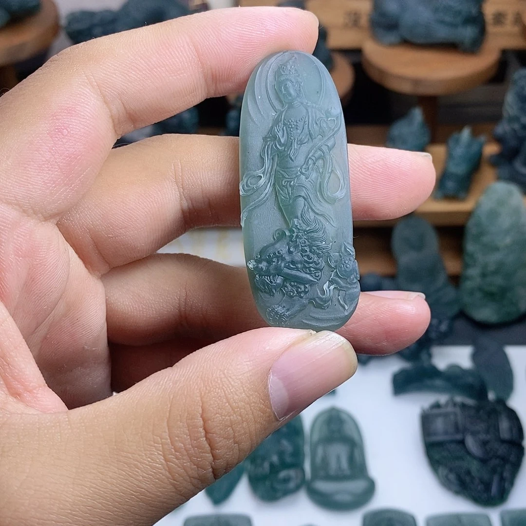 定制翡翠未镶嵌文殊
