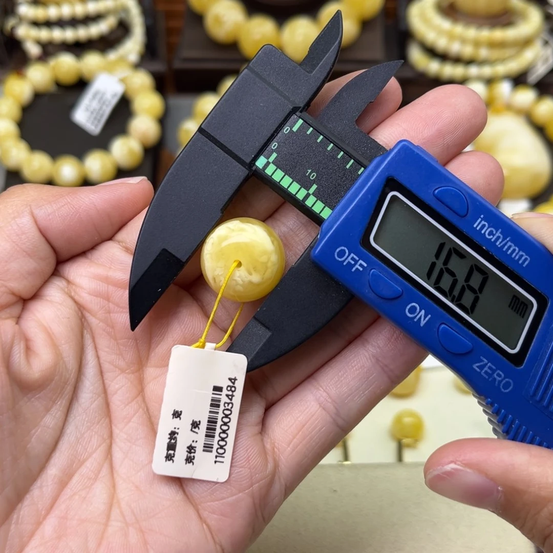 蜜蜡颈饰未镶嵌16+单珠